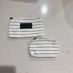 Aloha pouch set NWOT mini small pinstripe black white